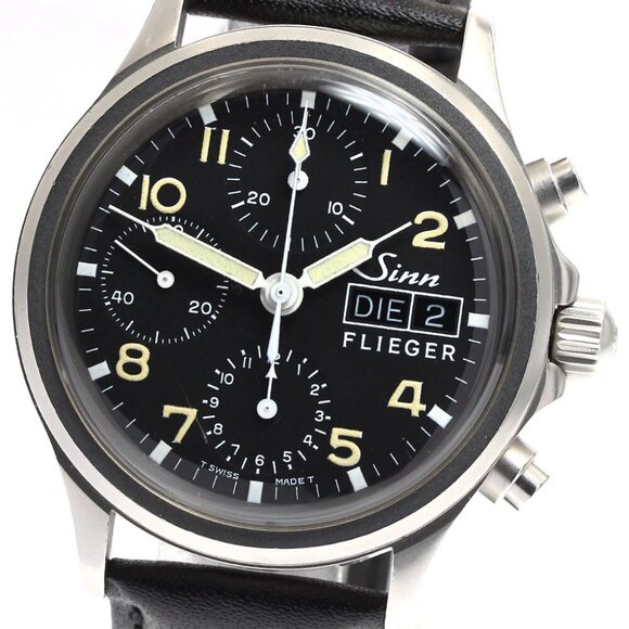 Sinn Freeger 356 Chronograph Day date Black Dial Automatic Men's Watch - Picture 4 of 10
